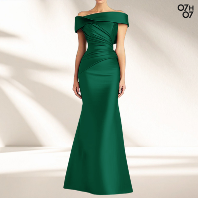 Robe de soirée | Satinée Épaules Dénudées
