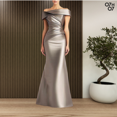 Robe de soirée | Satinée Épaules Dénudées