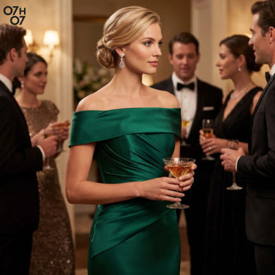 Robe de soirée | Satinée Épaules Dénudées
