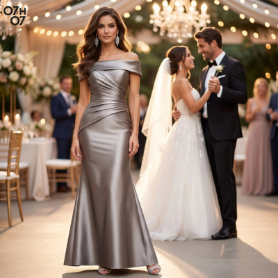 Robe de soirée | Satinée Épaules Dénudées