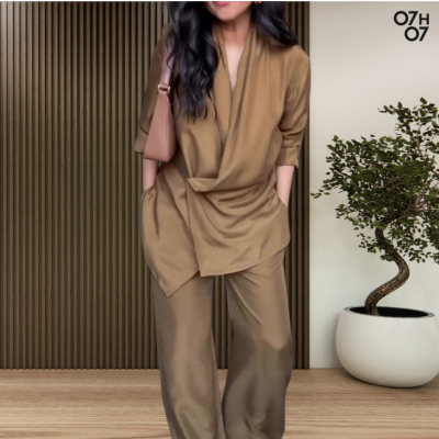 Tailleur femme | Satin Camel