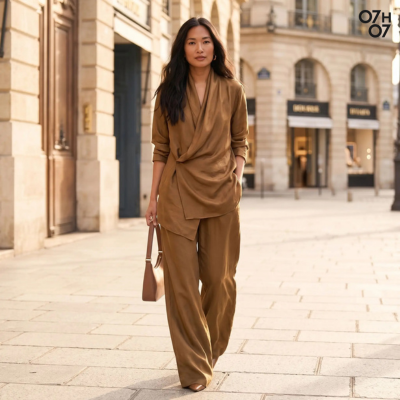 Tailleur femme | Satin Camel